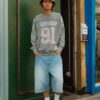EVISU T-shirt a maniche lunghe con vestibilità regolare e stampa "91" e logo - Thumbnail Image 3