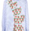 Comme Des Garçons Shirt x Brett Westfall Camicia a righe con stampa Fragola - Thumbnail Image 1