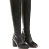 MM6 Maison Margiela Stivali al ginocchio in pelle - Thumbnail Image 2