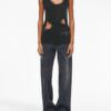 MM6 Maison Margiela Top a collo alto con cut-out - Thumbnail Image 2