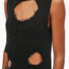 MM6 Maison Margiela Top a collo alto con cut-out - Thumbnail Image 4